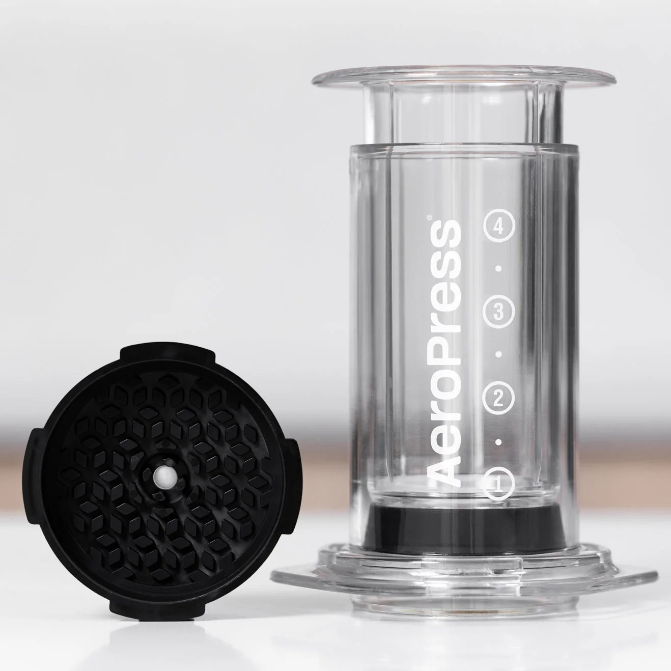 AeroPress Clear Coffee Maker & Flow Control Filter Cap Bundle - Image 3