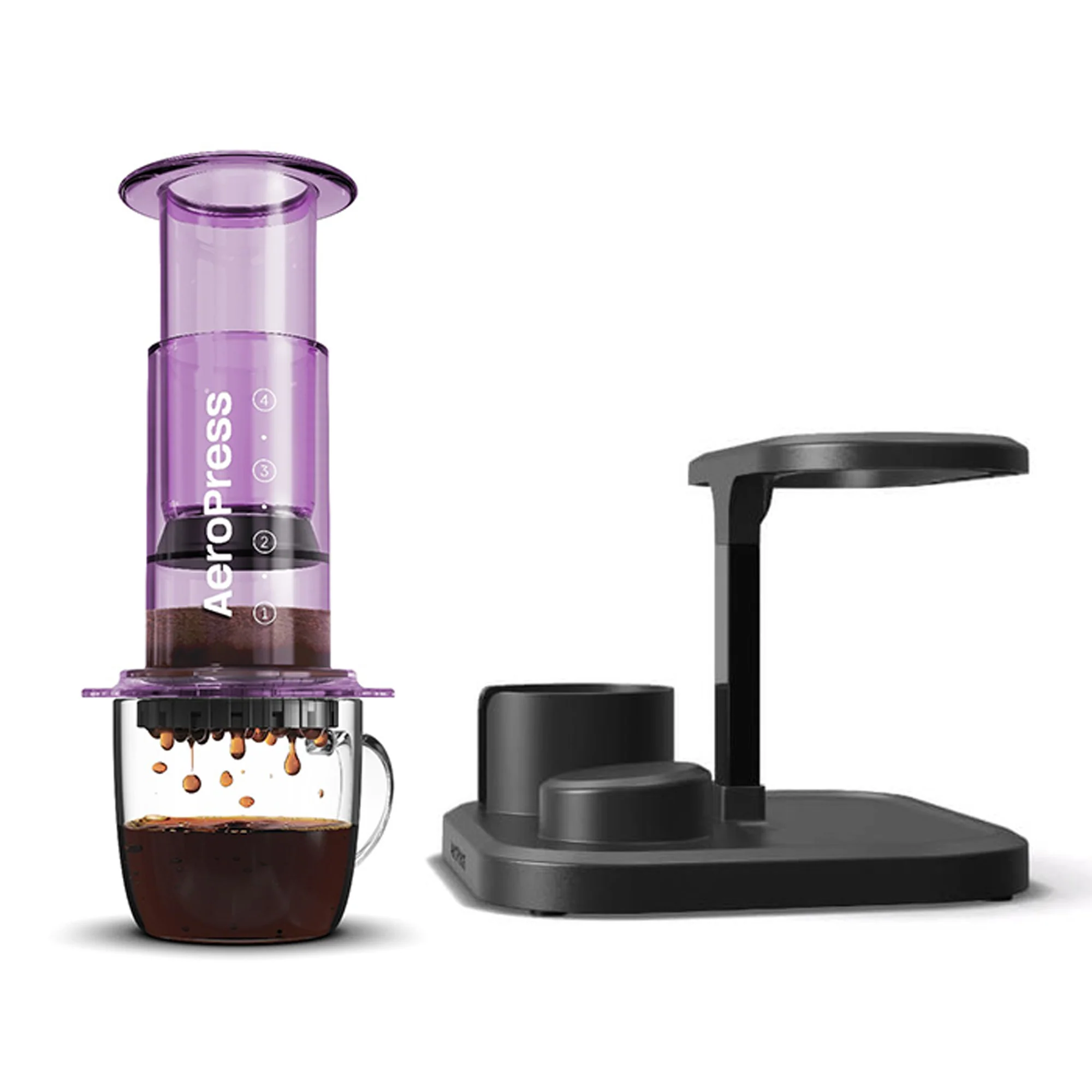 AeroPress Clear Coffee Maker + Organizer Stand Bundle - Image 9