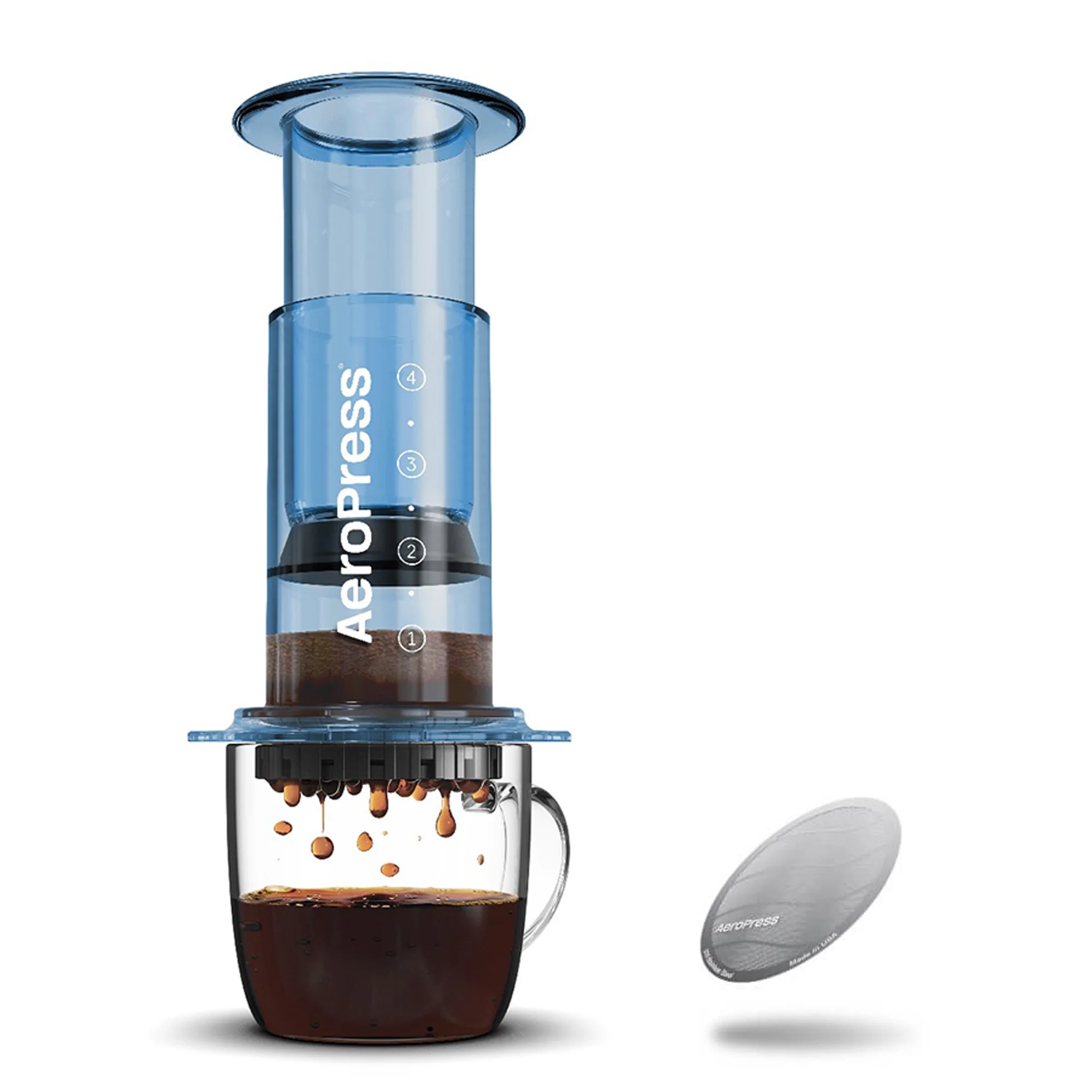 AeroPress Clear Coffee Maker & Stainless Steel Filter Bundle - Image 11