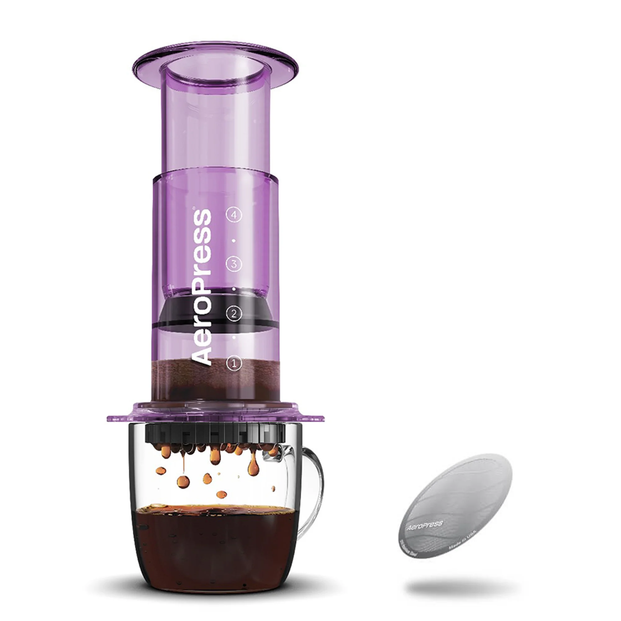 AeroPress Clear Coffee Maker & Stainless Steel Filter Bundle - Image 8